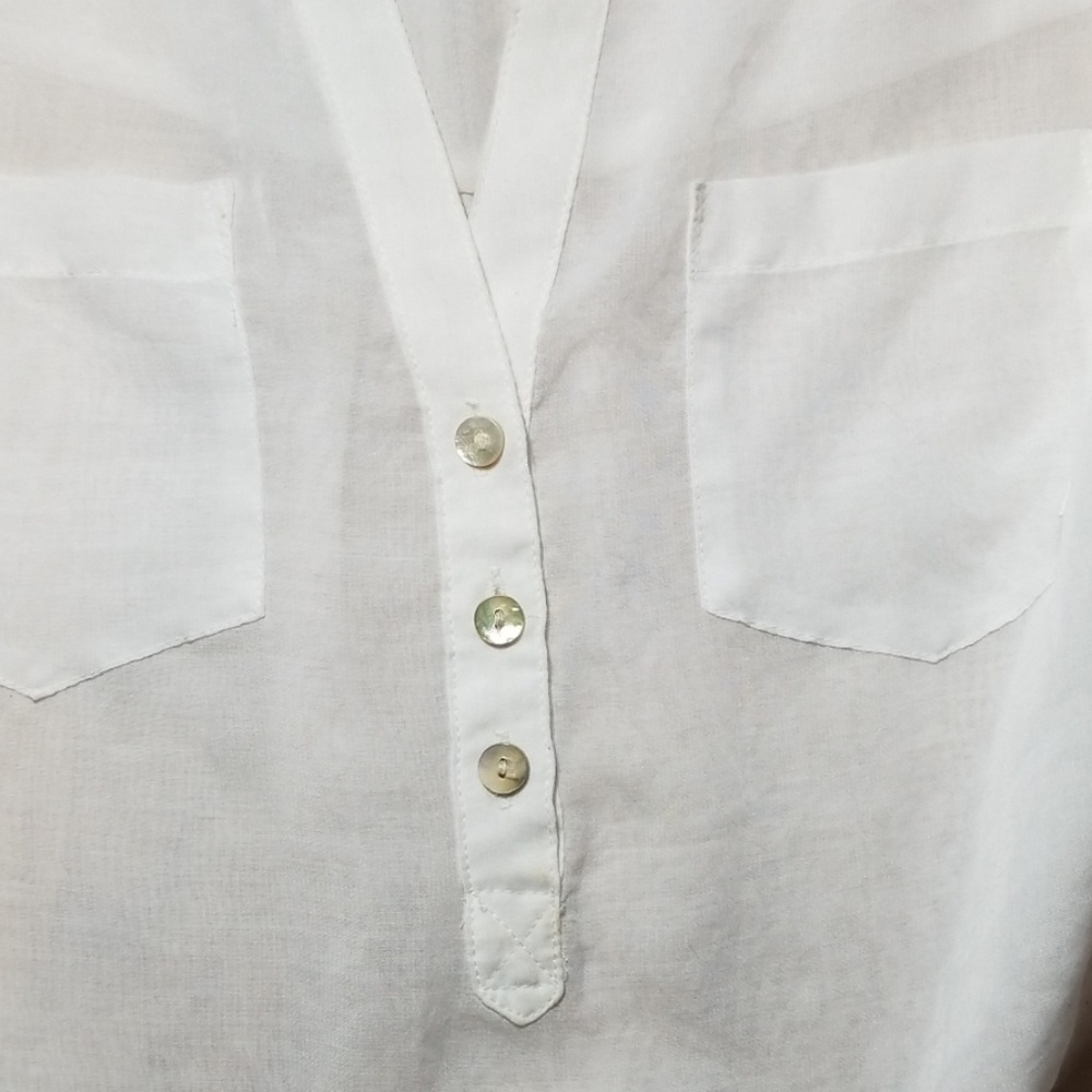 NWT Express 3/4 Length Sleeve White Sheer Blouse - Picture 4 of 4